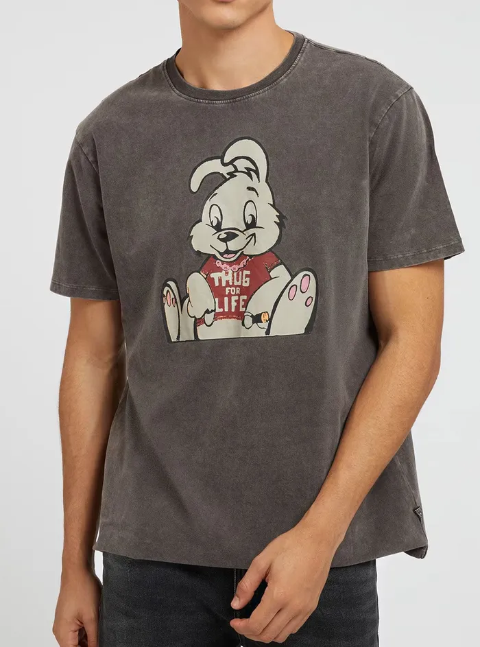 Men Tees and Tanks GUESS Black Multi Thug Bunny Tshirt Men Tees and Tanks GUESS Black Multi Thug Bunny Tshirt