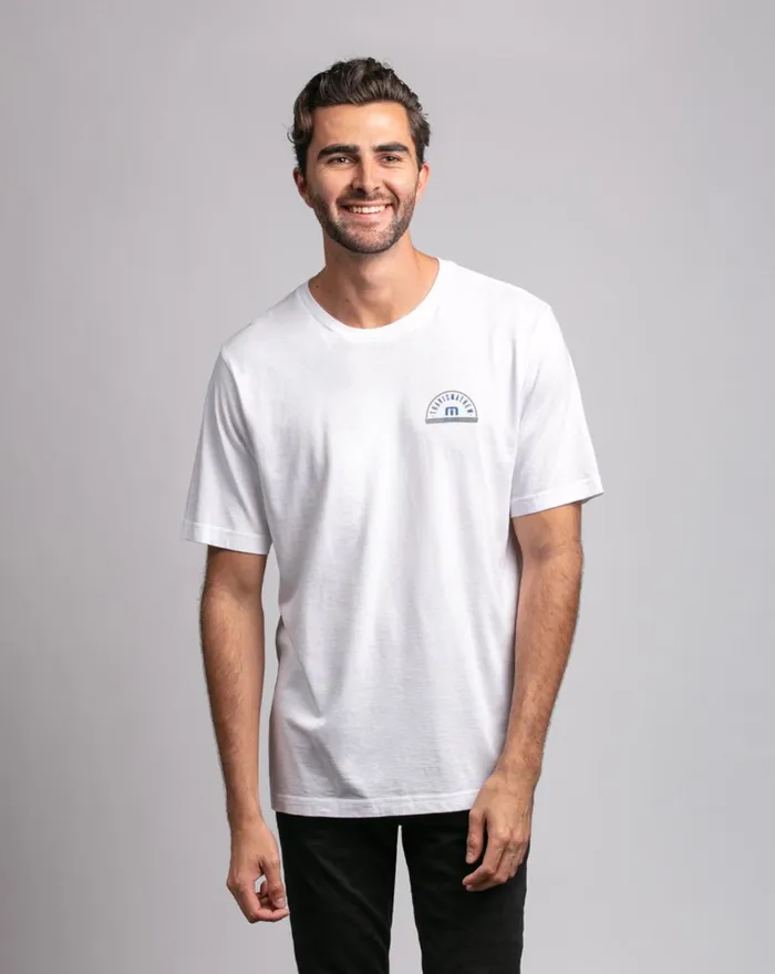 Men Tees TravisMathew DA BEERS TEE White Men Tees TravisMathew DA BEERS TEE White