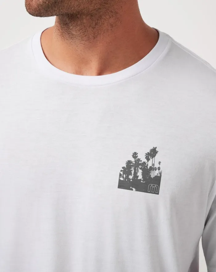Men Tees TravisMathew JURASSIC CANYON TEE White Men Tees TravisMathew JURASSIC CANYON TEE White