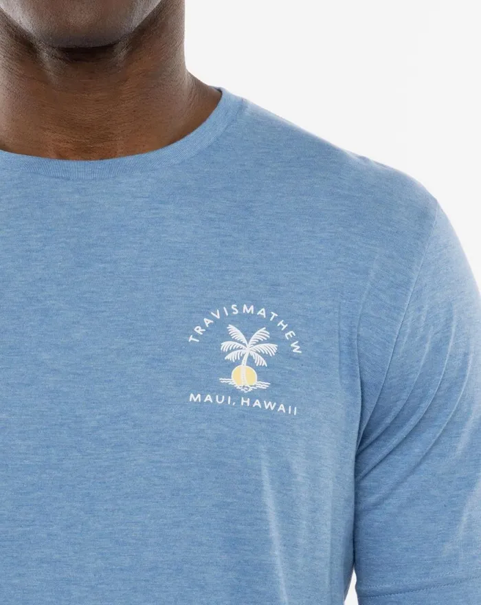 Men Tees TravisMathew PRIVATE AIR TEE Heather Blue Men Tees TravisMathew PRIVATE AIR TEE Heather Blue