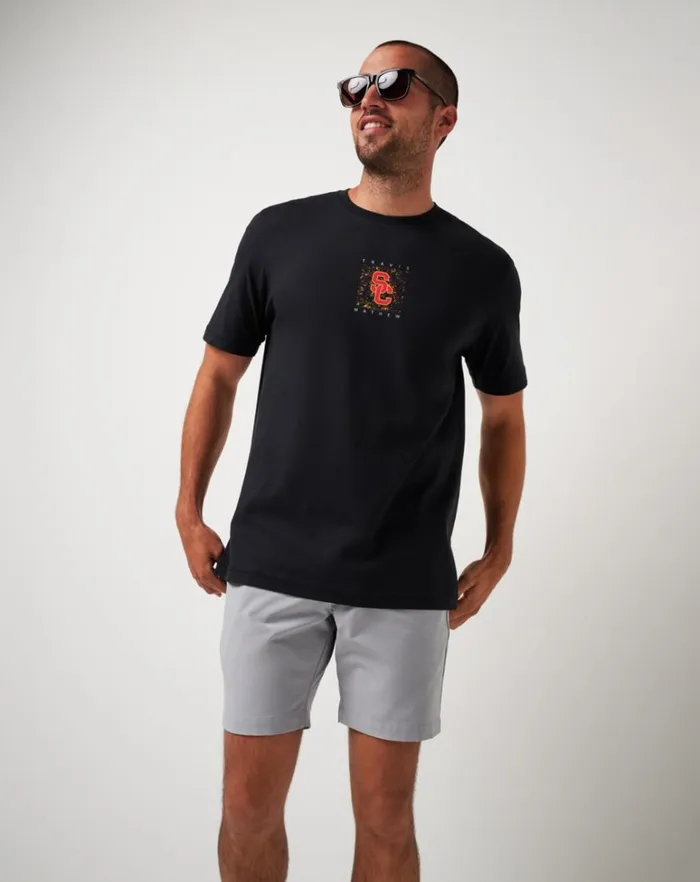 Men Tees TravisMathew USC SCHOOL SPIRIT TEE Black Men Tees TravisMathew USC SCHOOL SPIRIT TEE Black