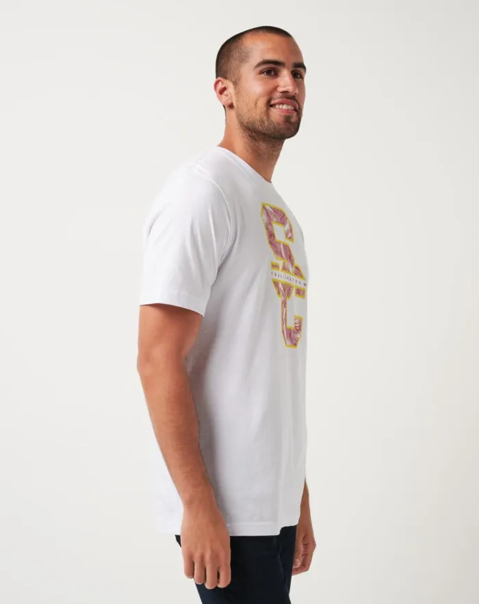 Men Tees TravisMathew USC WAR PAINT TEE White Men Tees TravisMathew USC WAR PAINT TEE White
