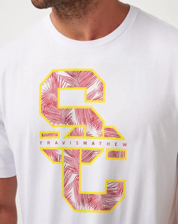 Men Tees TravisMathew USC WAR PAINT TEE White Men Tees TravisMathew USC WAR PAINT TEE White
