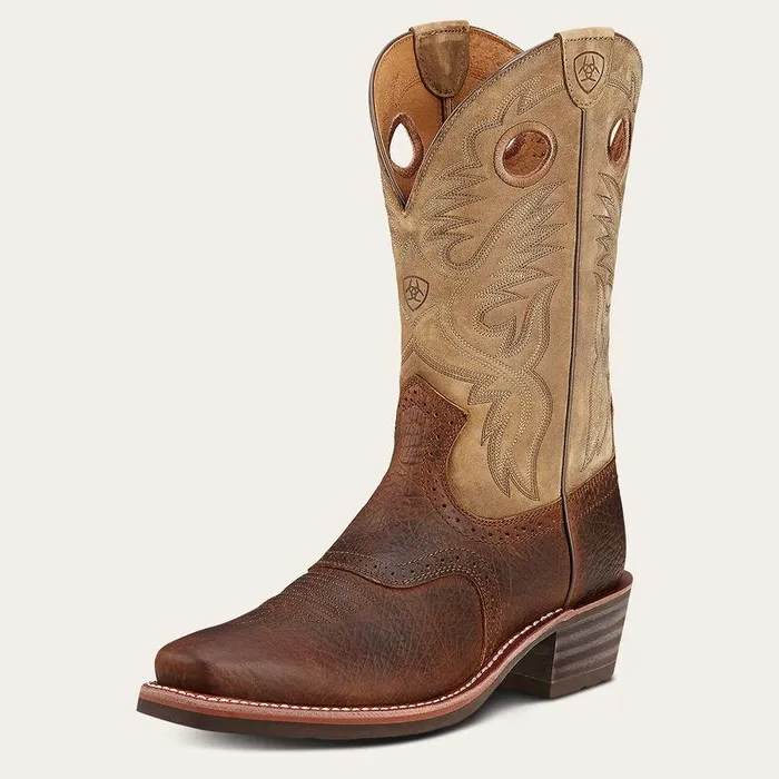 Men Western Boots Ariat Heritage Roughstock Cowboy Boot Earthbrown Bomber