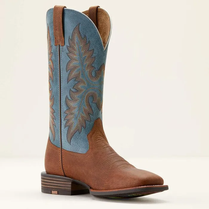 Men Western Boots Ariat Hudson Cowboy Boot Wicker Browndignity Blue