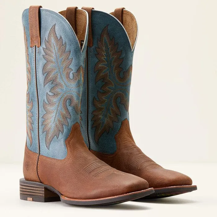 Men Western Boots Ariat Hudson Cowboy Boot Wicker Browndignity Blue