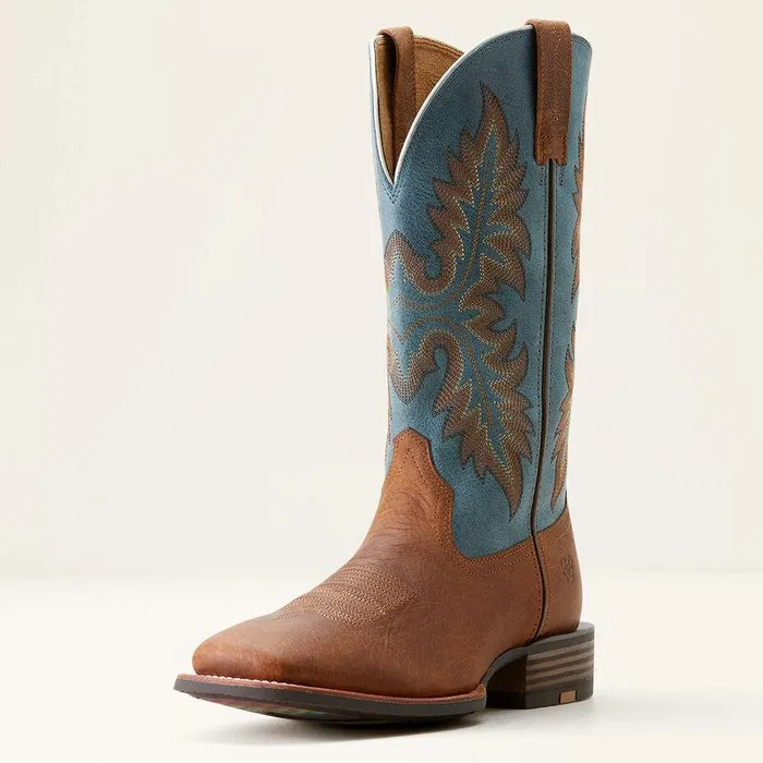 Men Western Boots Ariat Hudson Cowboy Boot Wicker Browndignity Blue
