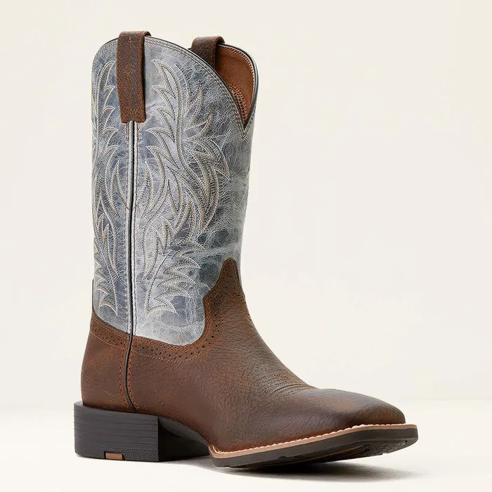 Men Western Boots Ariat Sport Wide Square Toe Cowboy Boot Earthglacier Blue Men Western Boots Ariat Sport Wide Square Toe Cowboy Boot Earthglacier Blue