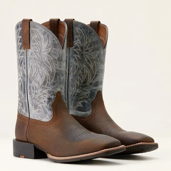Men Western Boots Ariat Sport Wide Square Toe Cowboy Boot Earthglacier Blue Men Western Boots Ariat Sport Wide Square Toe Cowboy Boot Earthglacier Blue
