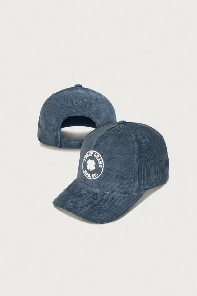 MenWomen Lucky Brand Hats Lucky Mfg Co Emb Cord Hat Navy