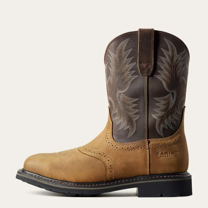 Men Work Boots Ariat Sierra Wide Square Toe Steel Toe Work Boot Aged Bark Men Work Boots Ariat Sierra Wide Square Toe Steel Toe Work Boot Aged Bark