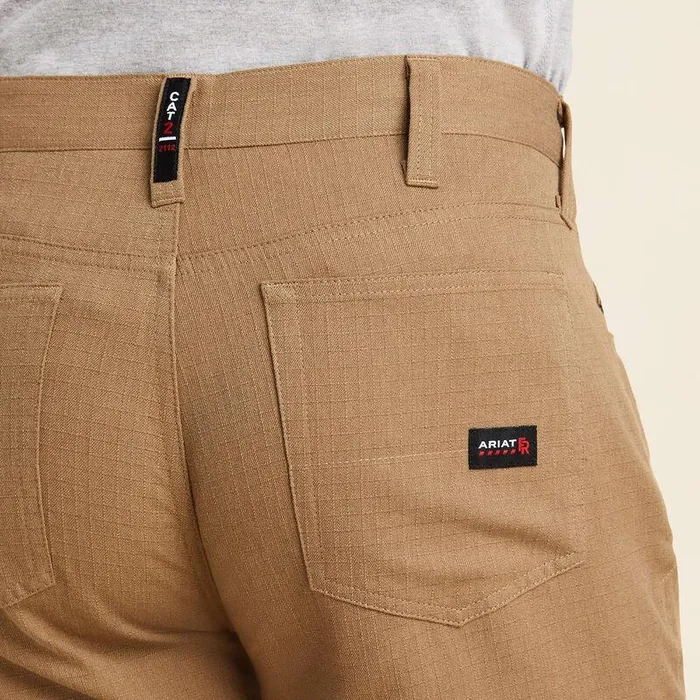 Men Workwear Ariat FR M4 Relaxed Crossfire Straight Pant Fr Khaki