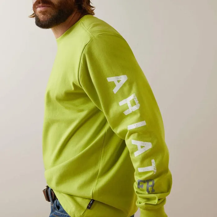Men Workwear Ariat FR Roughneck Skull Logo TShirt Bright Lime Men Workwear Ariat FR Roughneck Skull Logo TShirt Bright Lime