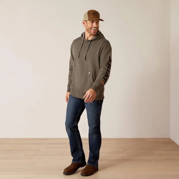 Men Workwear Ariat Rebar Graphic Hoodie Beluga Heatherblack Men Workwear Ariat Rebar Graphic Hoodie Beluga Heatherblack