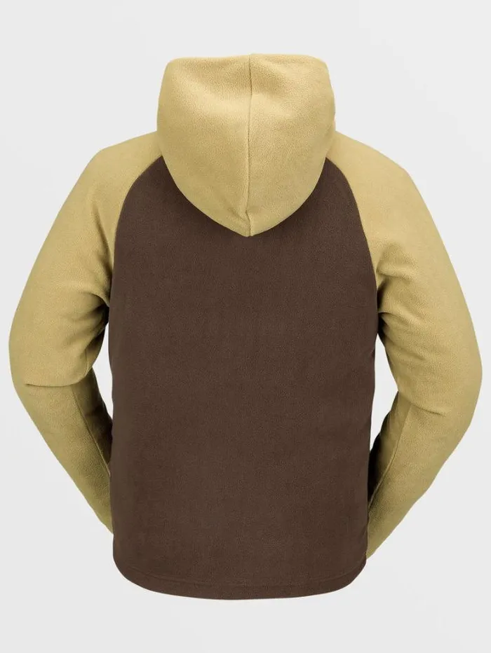 Mens Hoodies and Sweatshirts Volcom Polar Fleece Hooded 12 Zip Pullover 8211 Dark Khaki