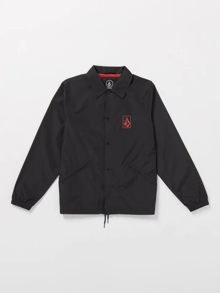 Mens Jackets Volcom Skate Vitals Coaches Jacket 8211 Black Red