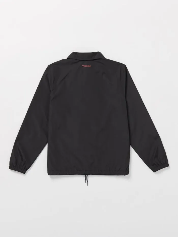 Mens Jackets Volcom Skate Vitals Coaches Jacket 8211 Black Red
