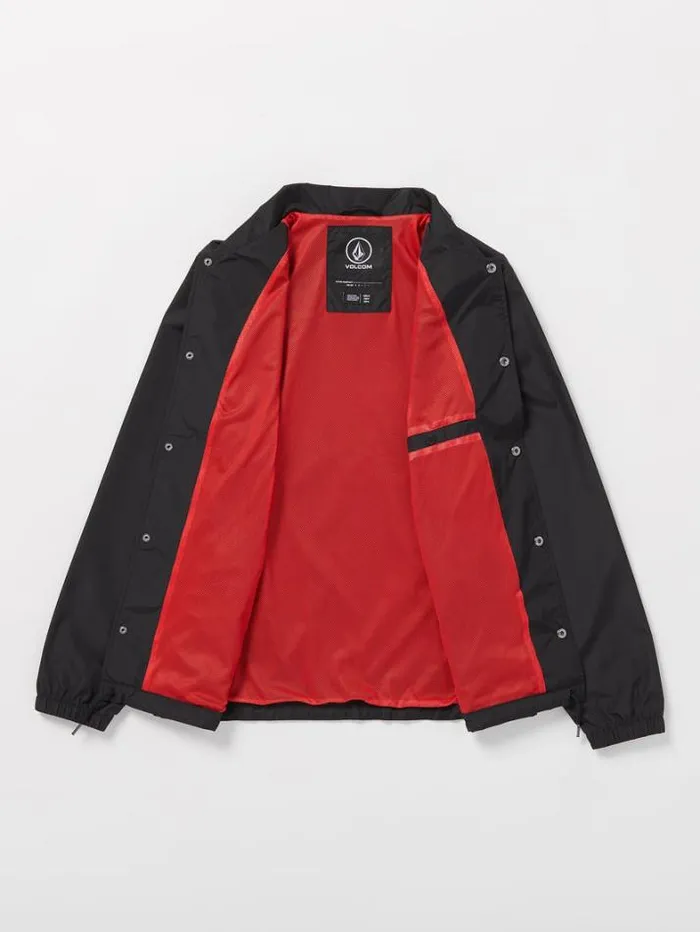Mens Jackets Volcom Skate Vitals Coaches Jacket 8211 Black Red