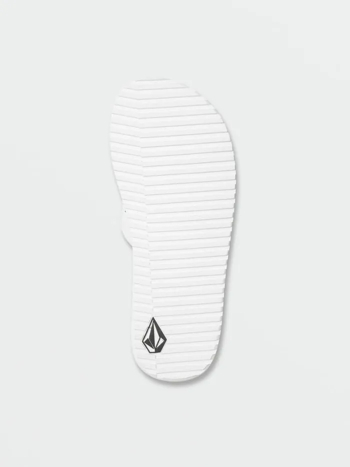 Mens Sandals Volcom Recliner Slide Sandals 8211 White