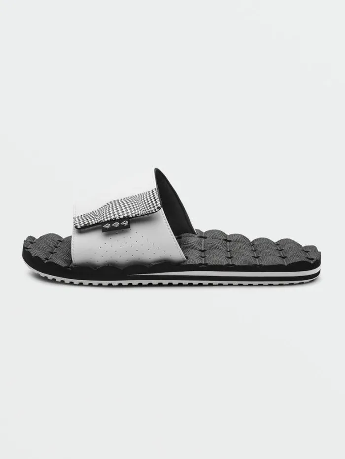 Mens Sandals Volcom Recliner Slide Sandals 8211 White