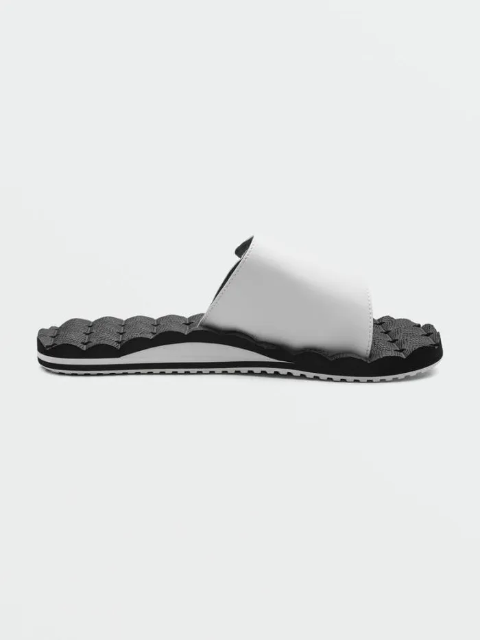 Mens Sandals Volcom Recliner Slide Sandals 8211 White
