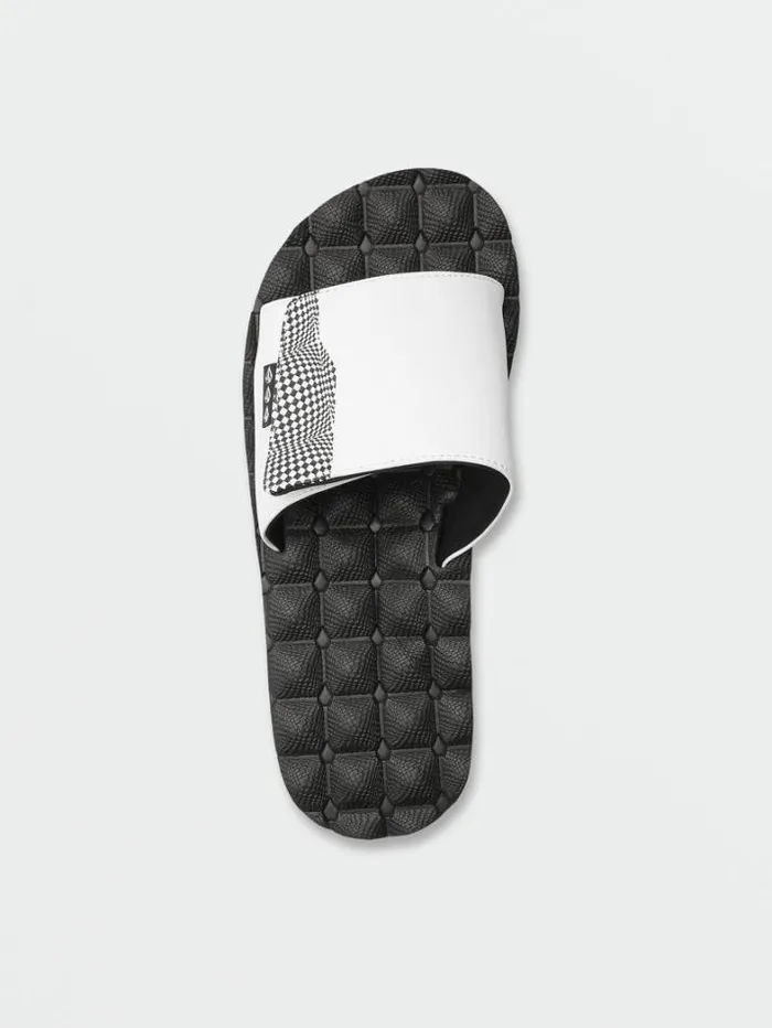 Mens Sandals Volcom Recliner Slide Sandals 8211 White