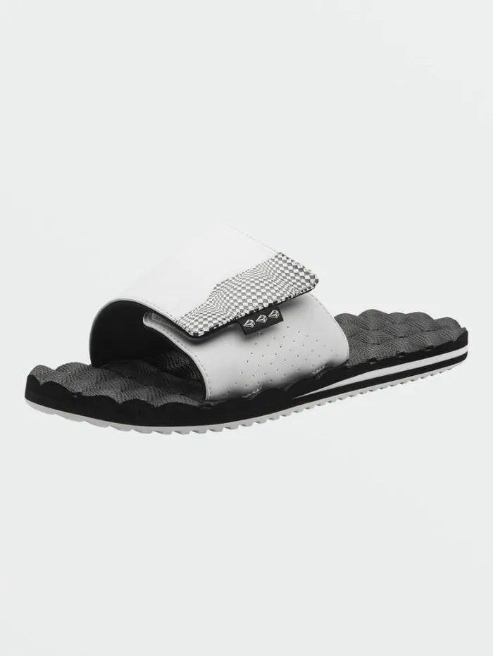 Mens Sandals Volcom Recliner Slide Sandals 8211 White