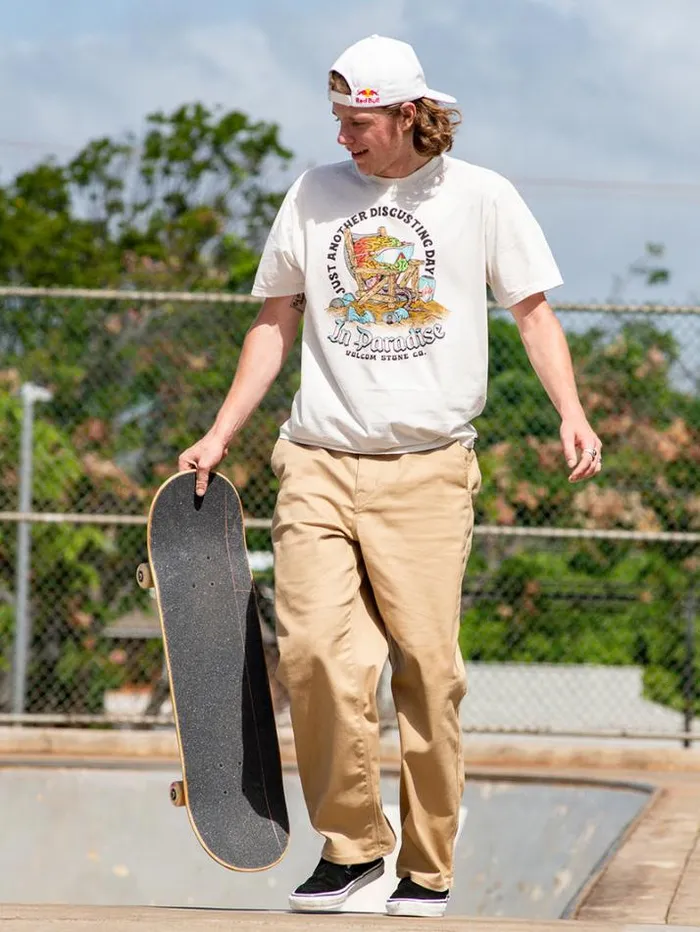 Mens TShirts and Tanks Volcom Skate Vitals Collin Provost Short Sleeve Tee 8211 Off White