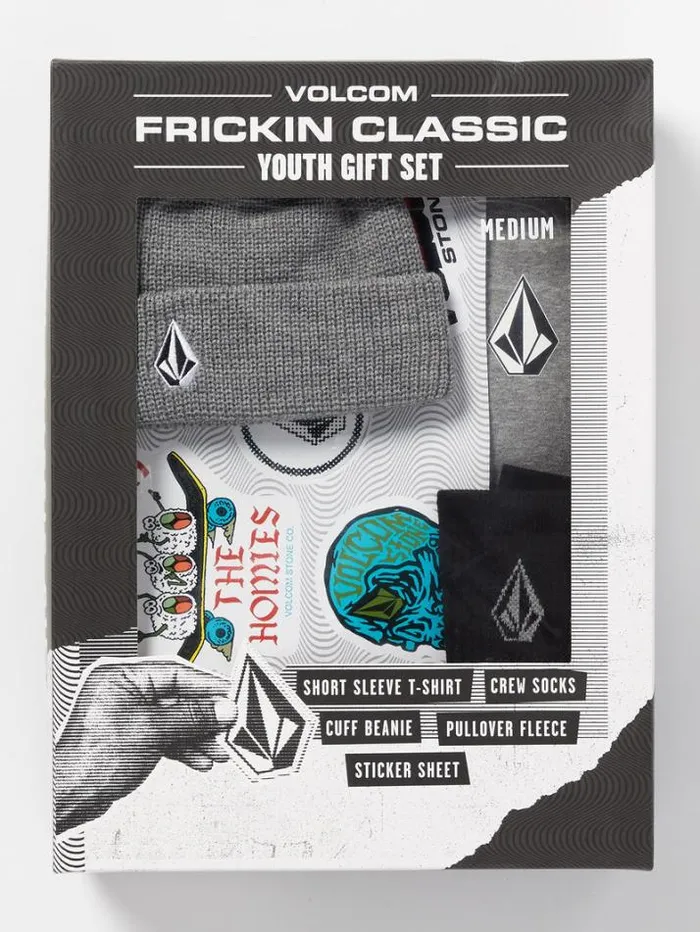 MensWomensKids Stickers Volcom 2023 Frickin Classic Gift Set 8211 Heather Grey