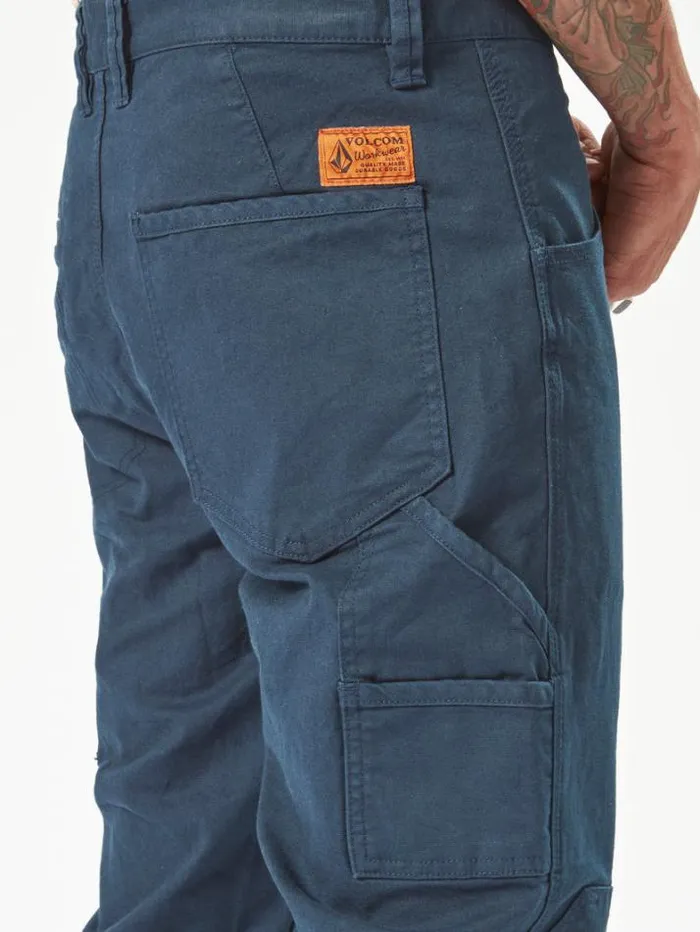 MensWorkwear Pants Volcom Caliper Cuff Pants 8211 Navy