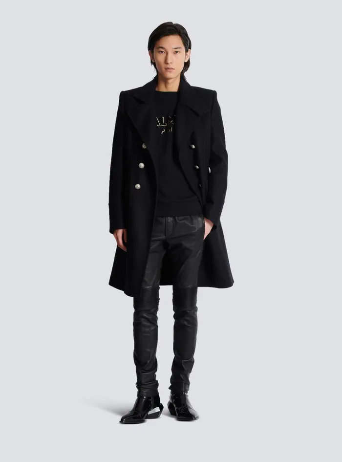 Metallic Flocked Sweatshirt Gold Men Balmain Sweatshirts