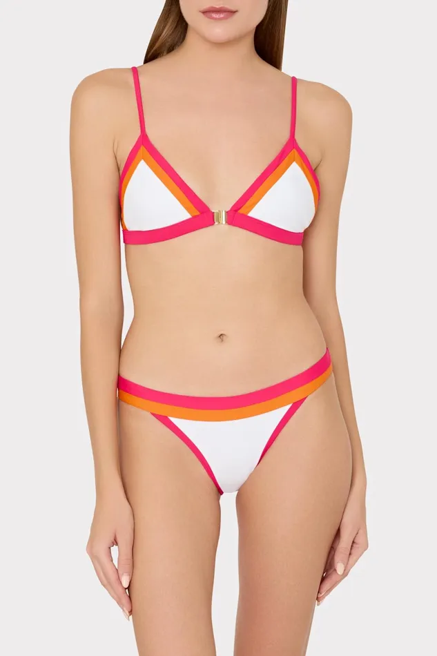Milly Amalfi Color Block Bikini Bottom Pink Multi Women Swim and Coverups Milly Amalfi Color Block Bikini Bottom Pink Multi Women Swim and Coverups