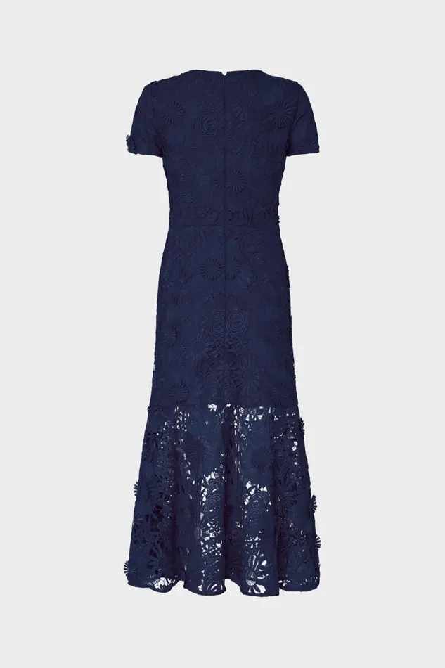 Milly Tahlia Cady Lace Combo Dress Navy Women Dresses Milly Tahlia Cady Lace Combo Dress Navy Women Dresses