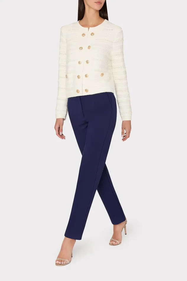 Milly Textured Knit Cardigan Ecru Women Cardigans Milly Textured Knit Cardigan Ecru Women Cardigans