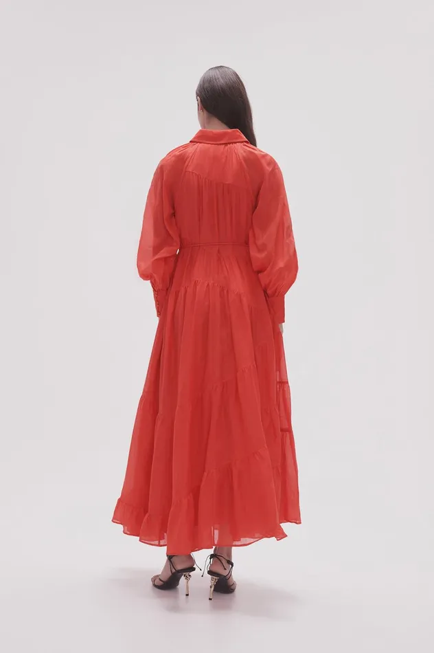 Musing Smock Maxi Dress Scarlet Red Women Aje Maxi Dresses