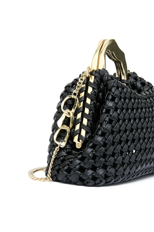 New Weave Frame Bag Black Women Aje Handbags 038 Wallets