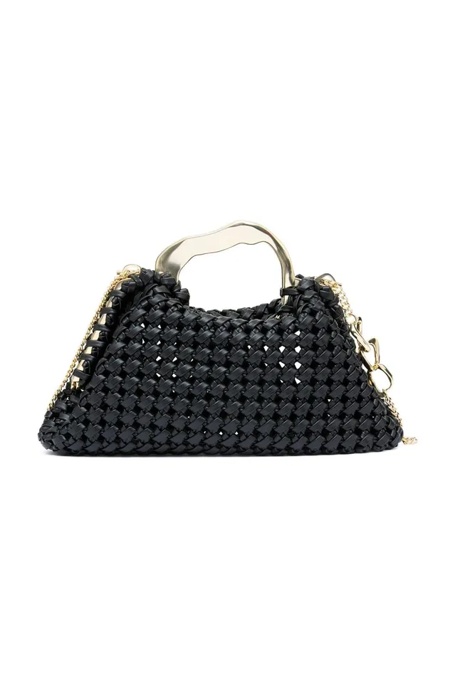 New Weave Frame Bag Black Women Aje Handbags 038 Wallets