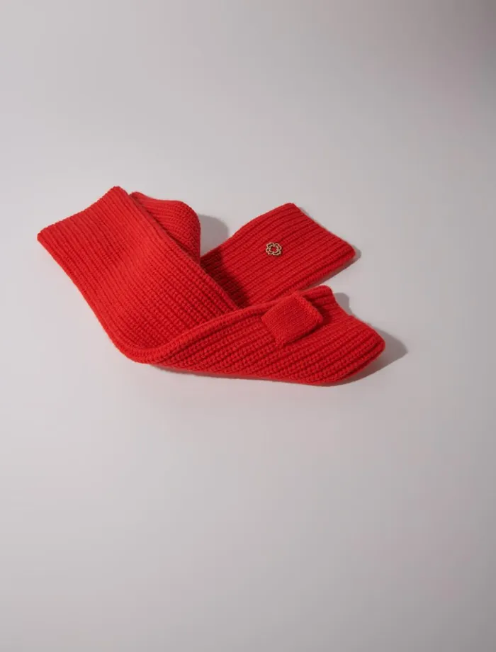Other Accessories Women Maje Wool And Cashmere Mittens Red