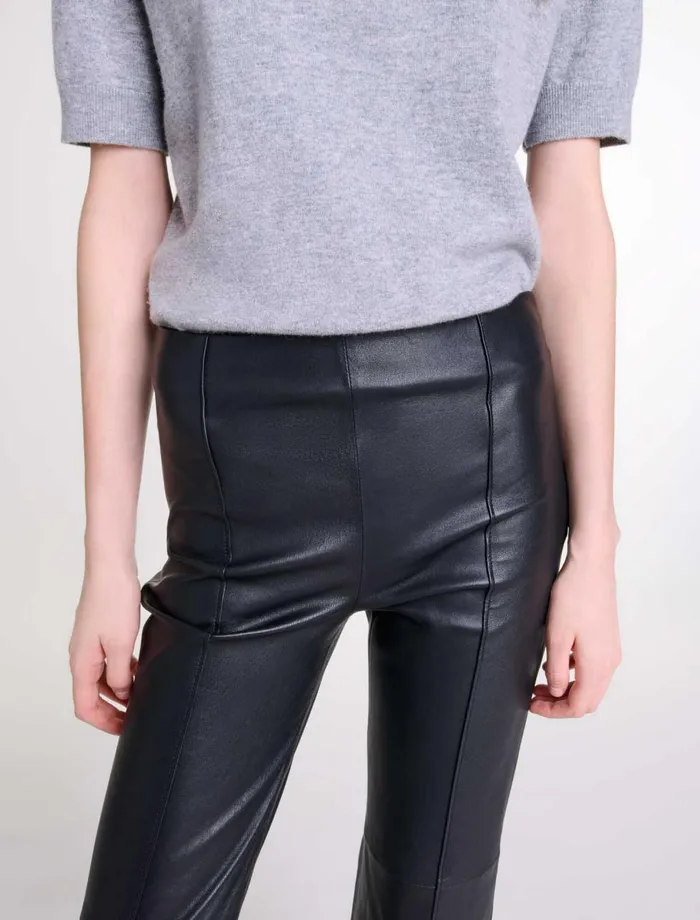 Pants and Jeans Women Maje Leather Trousers Black