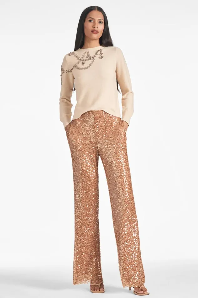 Pants and Jumpsuits Women Sachin and Babi Sequin Bri Pant 8211 Honey