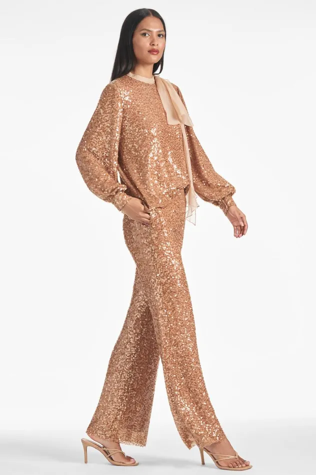 Pants and Jumpsuits Women Sachin and Babi Sequin Bri Pant 8211 Honey