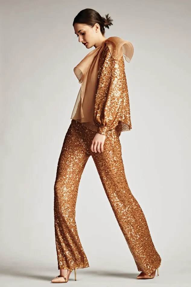Pants and Jumpsuits Women Sachin and Babi Sequin Bri Pant 8211 Honey