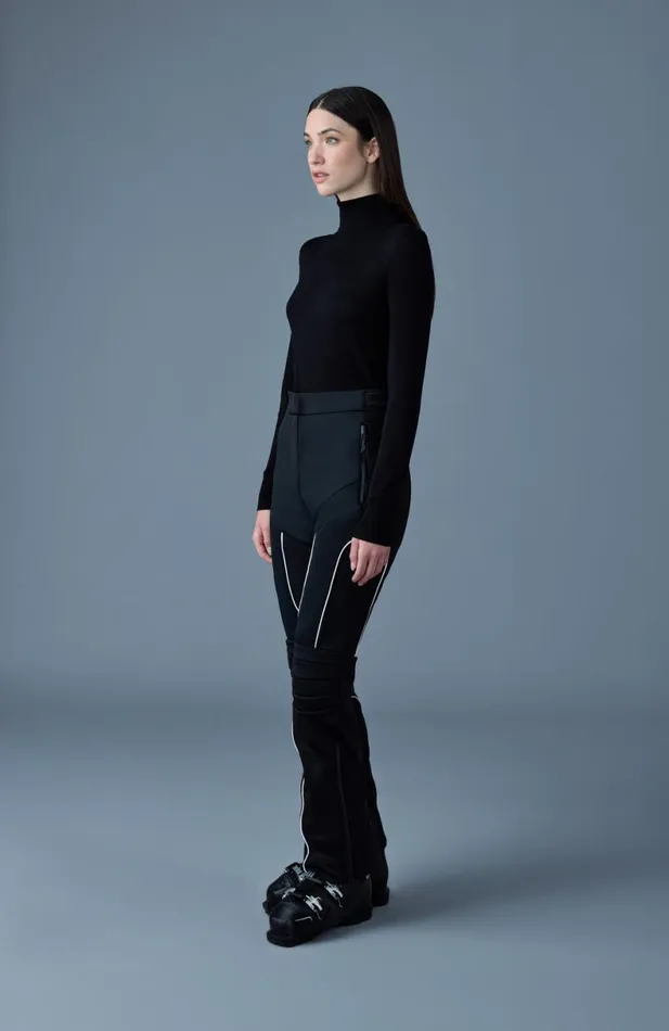 Pants Women Mackage MAIKA Techno Fleece Ski Pants With Articulated Knees And Smocked Detail Black Pants Women Mackage MAIKA Techno Fleece Ski Pants With Articulated Knees And Smocked Detail Black