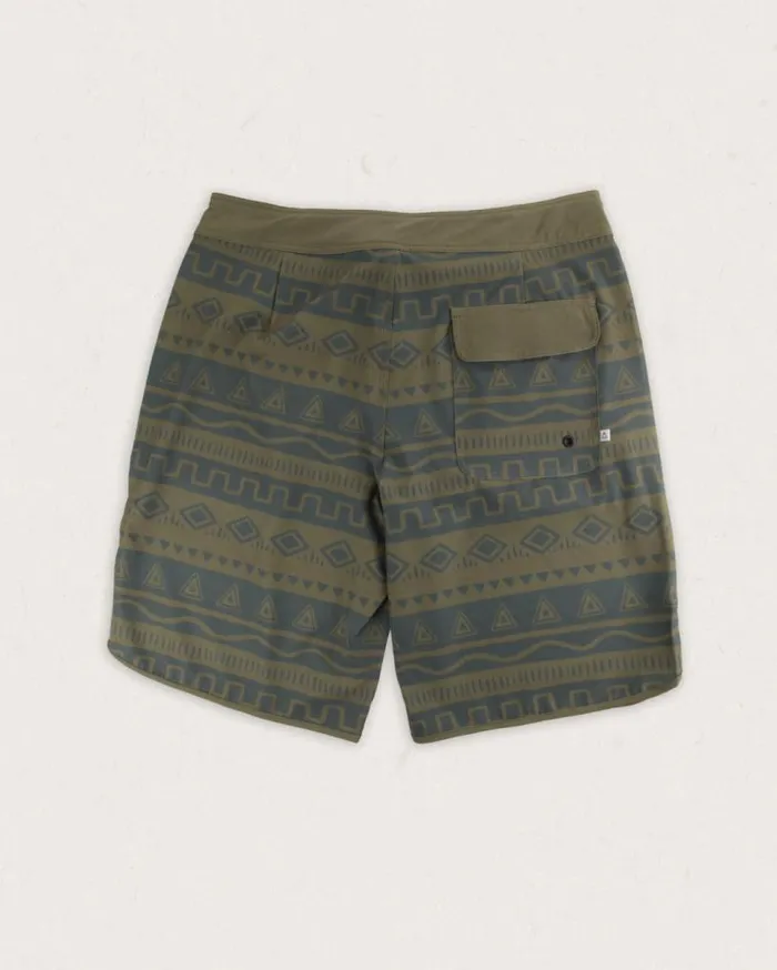 Passenger Clothing Breaks Recycled Boardshort Abstract Stripe Khaki Men Shorts