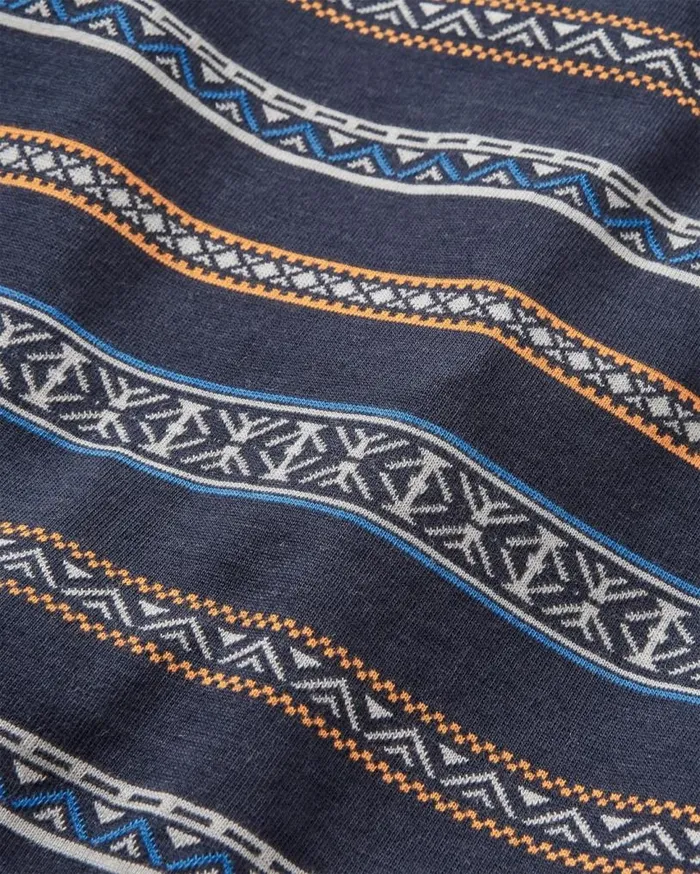 Passenger Clothing Crackle Organic Relaxed Fit TShirt Midnight Fairisle Stripe Men TShirts and Vests