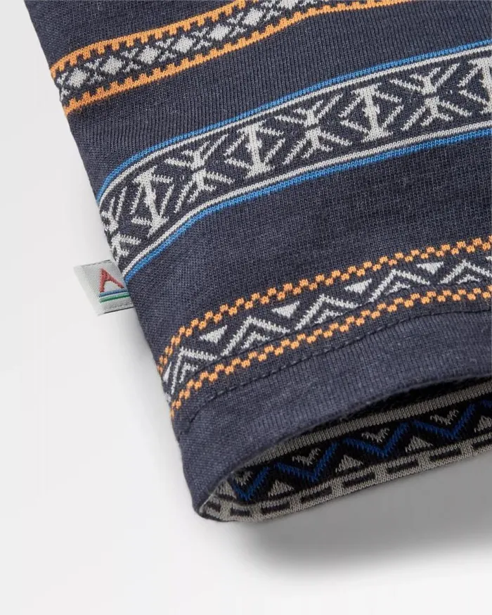 Passenger Clothing Crackle Organic Relaxed Fit TShirt Midnight Fairisle Stripe Men TShirts and Vests