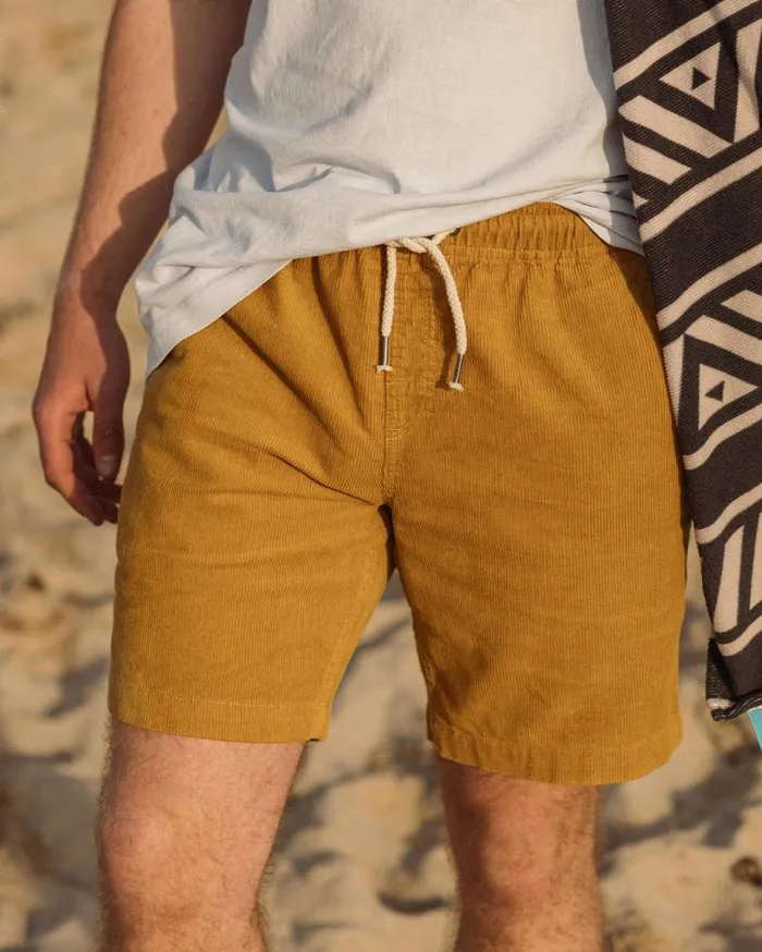 Passenger Clothing Drifter Cord Short Mustard Gold Men Shorts