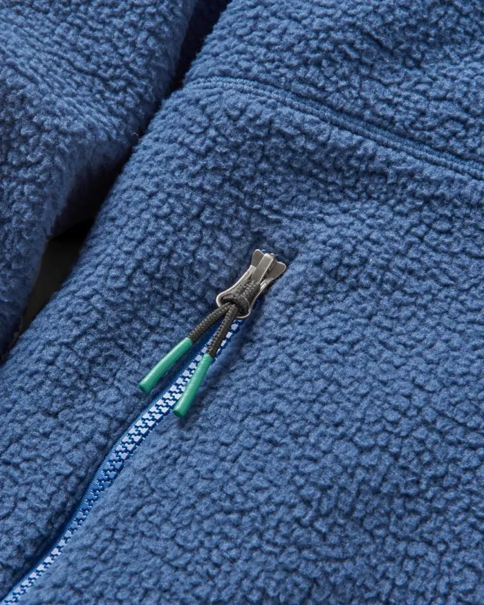 Passenger Clothing Fairbanks 20 Full Zip Recycled Sherpa Fleece Dark Denim Women Fleece