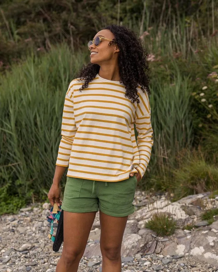 Passenger Clothing Misty Stripe LS TShirt Honey Women Tops and TShirts