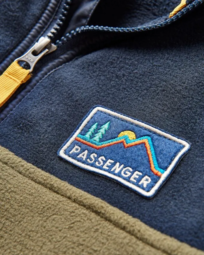 Passenger Clothing Set Off Recycled Polar 14 Zip Fleece Deep Navy Men Fleece